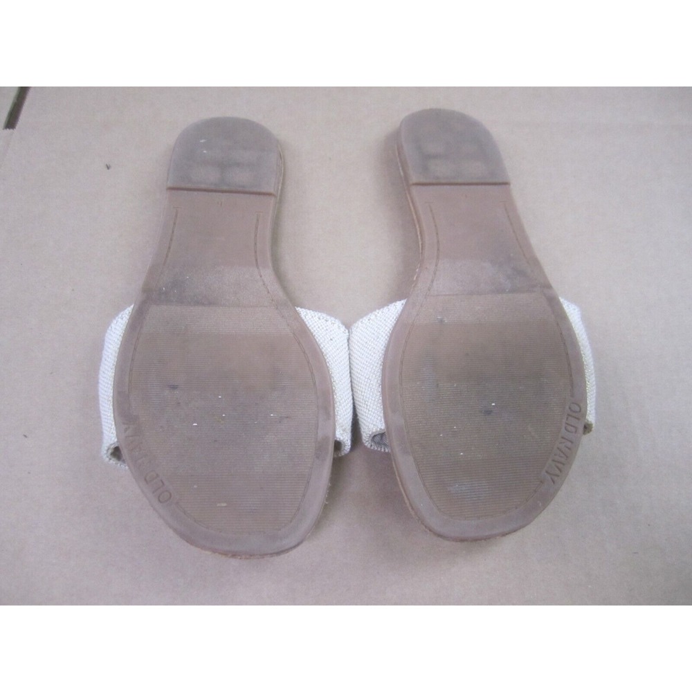 Old Navy Sandals Womens 6 Beige Brown Slip On Slides Fabric Upper Casual - Picture 8 of 9